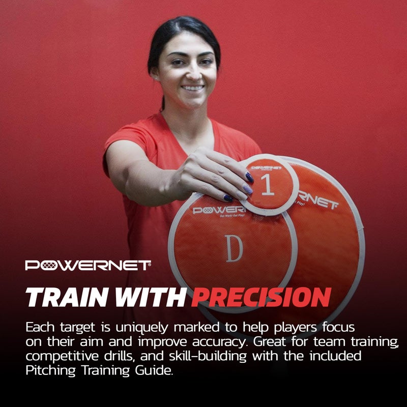 PowerNet Pitch Perfect Targets & Strike Zone Attachment for 7x7 Net, Attachments for Softball & Baseball Pitching Net Trainer to Increase Accuracy, 3 Size Pitching Target Set and Strike Zone - Image 5